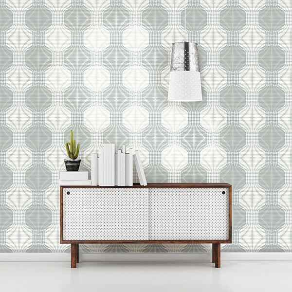 Optic Blue Geometric Wallpaper - York Wallcoverings - 2697-22629 - York Wallcoverings Wallpaper