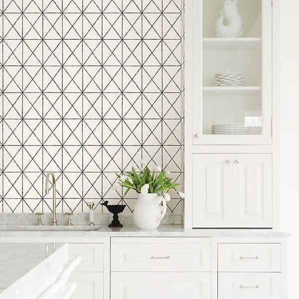 Intersection Black Geometric Wallpaper - York Wallcoverings - 2697-78003 - York Wallcoverings Wallpaper