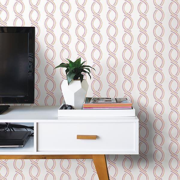 helix-pink-stripe-wallpaper-york-wallcoverings-2697-78063 - York Wallcoverings Papel pintado