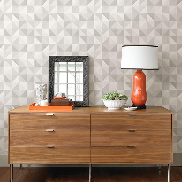 puzzle-light-grey-geometric-wallpaper-york-wallcoverings-2697-22625 - York Wallcoverings Wallpaper