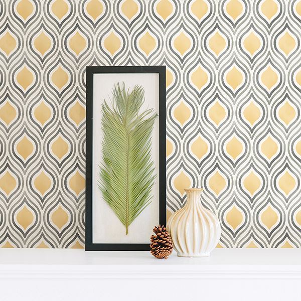 Plume Honey Watercolor  | Brewster Wallcovering - The WorkRm