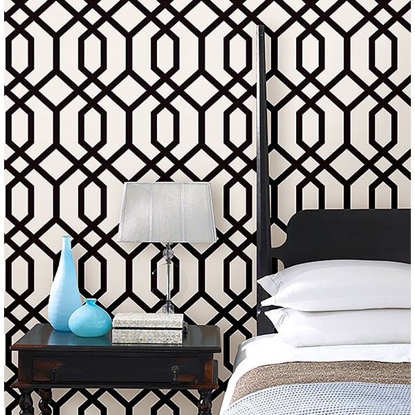 Picture of Trellis Black Montauk Wallpaper