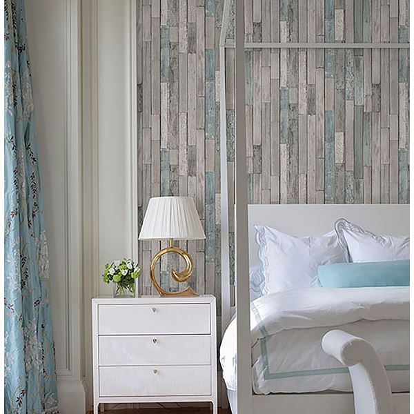 Picture of Barn Board Grey Thin Plank Wallpaper