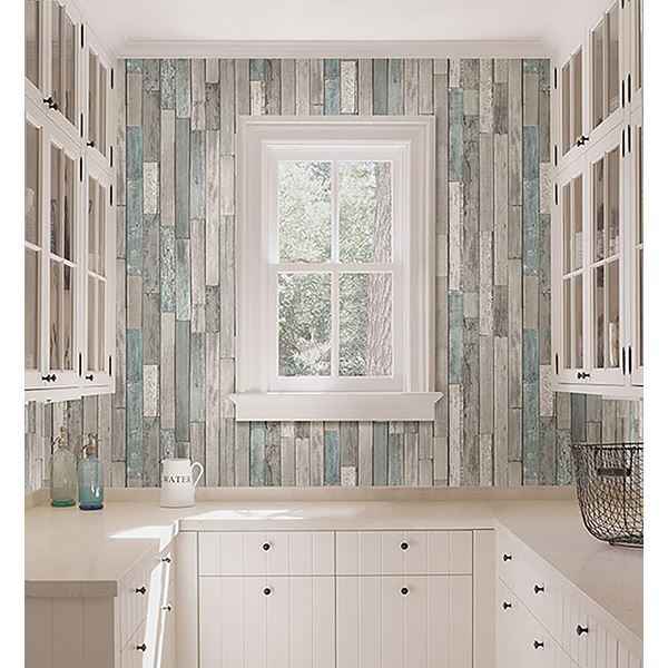 Barn Board Grey Thin Plank Wallpaper - York Wallcoverings - FD23273 - York Wallcoverings Wallpaper