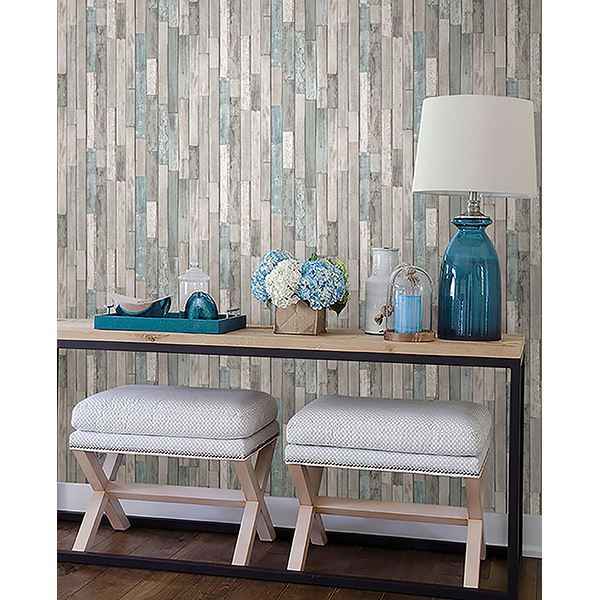 Barn Board Grey Thin Plank Wallpaper - York Wallcoverings - FD23273 - York Wallcoverings Wallpaper