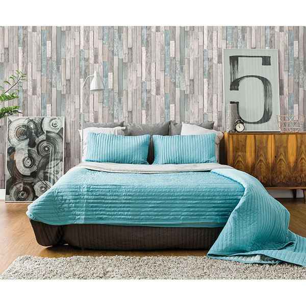 Barn Board Grey Thin Plank Wallpaper - York Wallcoverings - FD23273 - York Wallcoverings Wallpaper