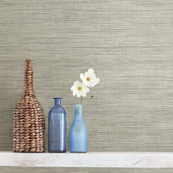 Island Grey Faux Grasscloth Wallpaper - York Wallcoverings - FD23285 - York Wallcoverings Wallpaper