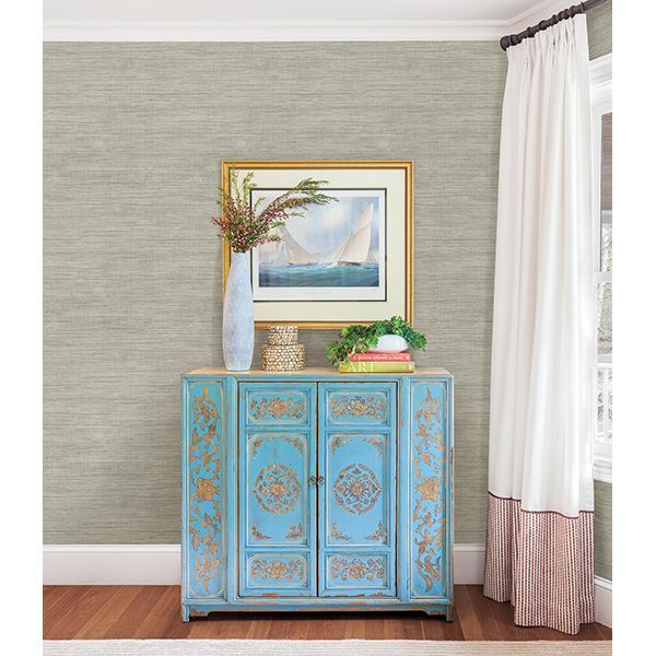 Island Grey Faux Grasscloth Wallpaper - York Wallcoverings - FD23285 - York Wallcoverings Wallpaper