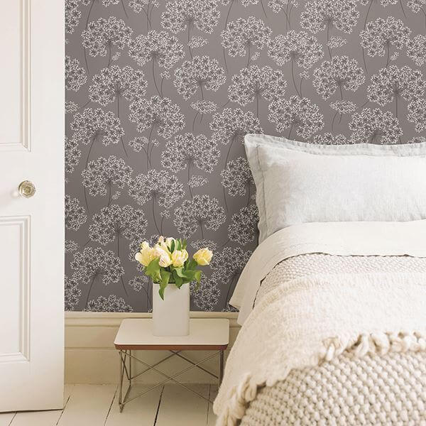Angelica Grey Peel and Stick Wallpaper - York Wallcoverings - NU1693 - York Wallcoverings Wallpaper