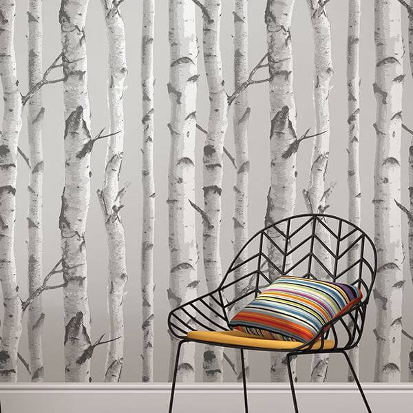 Mountain Birch Grey Peel and Stick Wallpaper - York Wallcoverings - NU1694 - York Wallcoverings Wallpaper