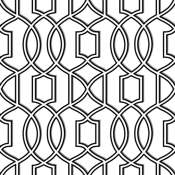 Uptown Trellis Blackwhite Peel and Stick Wallpaper - York Wallcoverings - NU1696 - York Wallcoverings Wallpaper