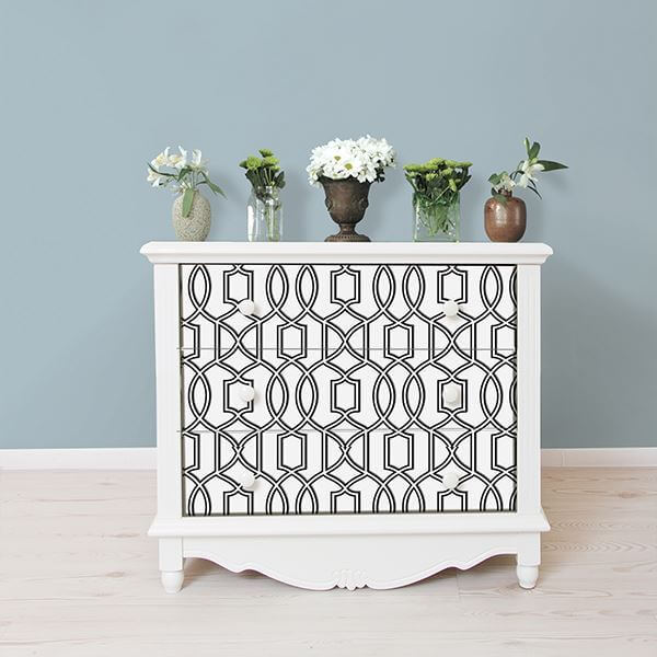 Uptown Trellis Blackwhite Peel and Stick Wallpaper - York Wallcoverings - NU1696 - York Wallcoverings Wallpaper