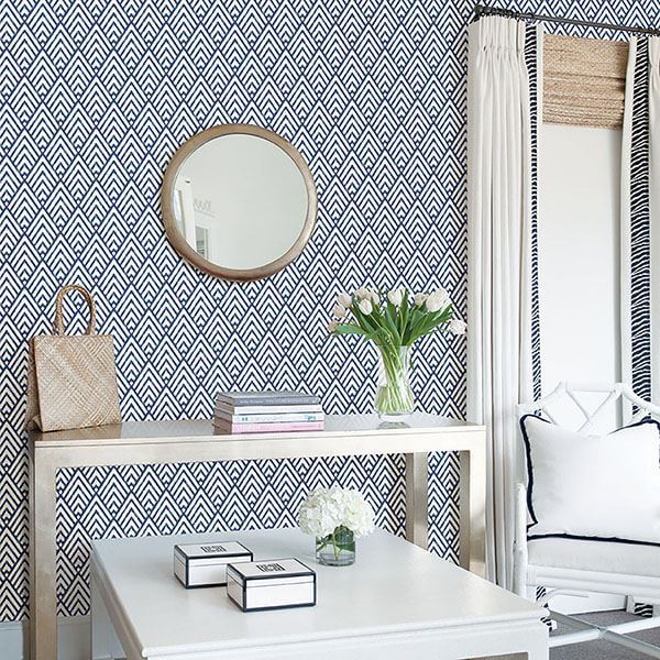 Arrowhead Deep Blue Peel and Stick Wallpaper - York Wallcoverings - NUS1701 - York Wallcoverings Wallpaper