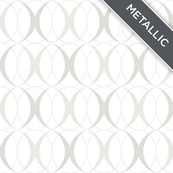Circulate Light Silver Peel and Stick Wallpaper - York Wallcoverings - NUS1704