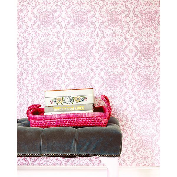 Myte Pink Lace Wallpaper  | Brewster Wallcovering - The WorkRm