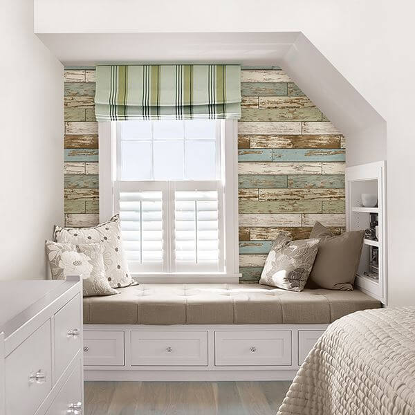 Old Salem Vintage Wood Peel and Stick Wallpaper - York Wallcoverings - NUS2188 - York Wallcoverings Wallpaper