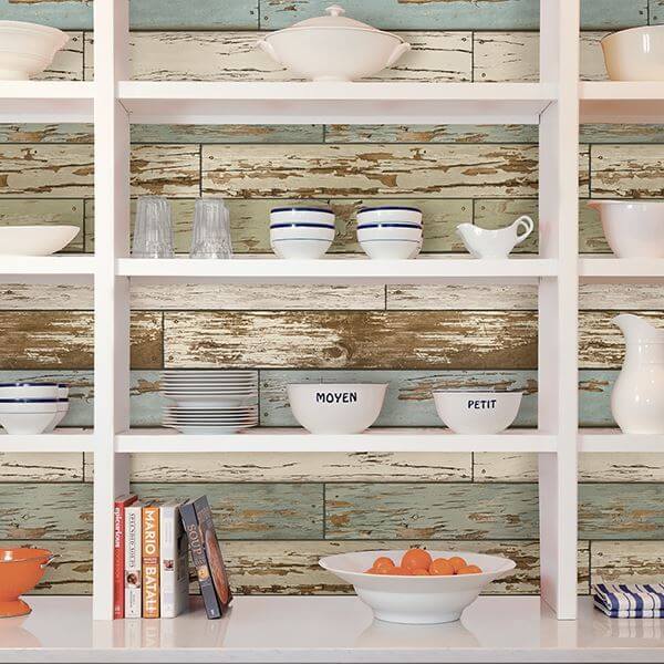 Old Salem Vintage Wood Peel and Stick Wallpaper - York Wallcoverings - NUS2188 - York Wallcoverings Wallpaper