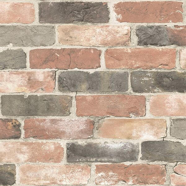 Newport Reclaimed Brick Peel and Stick Wallpaper - York Wallcoverings - NUS2064 - York Wallcoverings Wallpaper