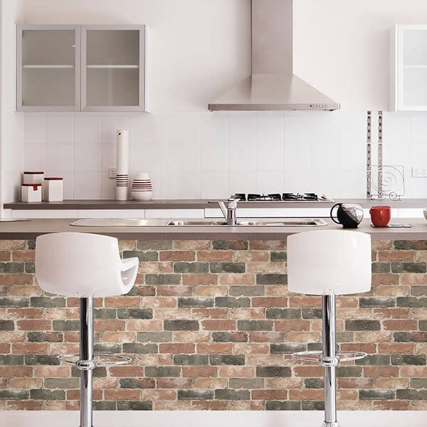 Newport Reclaimed Brick Peel and Stick Wallpaper - York Wallcoverings - NUS2064 - York Wallcoverings Wallpaper