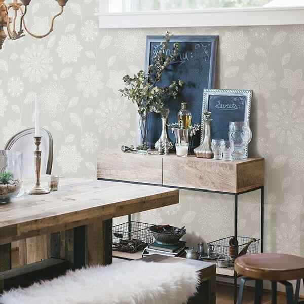 Panache Taupe Floral Wallpaper - York Wallcoverings - 2716-23851 - York Wallcoverings Wallpaper