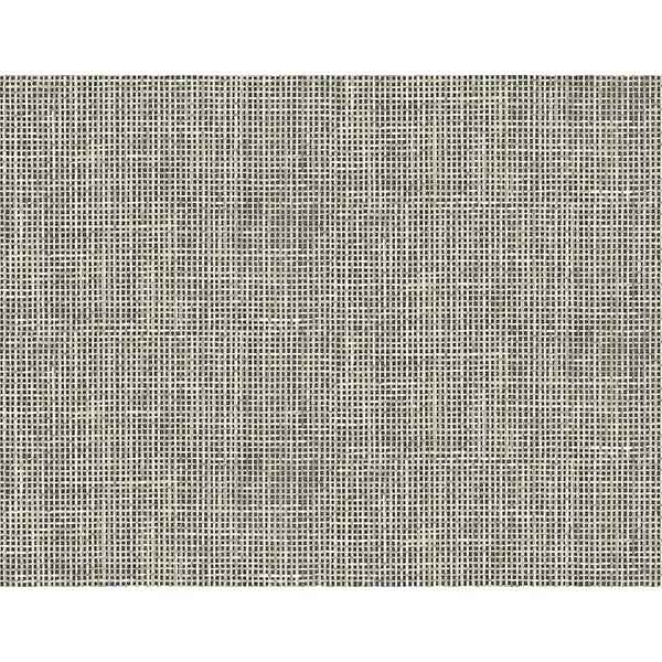 Woven Charcoal Grid Wallpaper - York Wallcoverings - PS41300