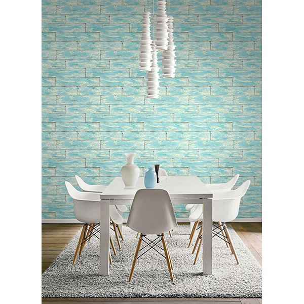 Shipwreck Aquamarine Wood Wallpaper - York Wallcoverings - PS41002 - York Wallcoverings Wallpaper