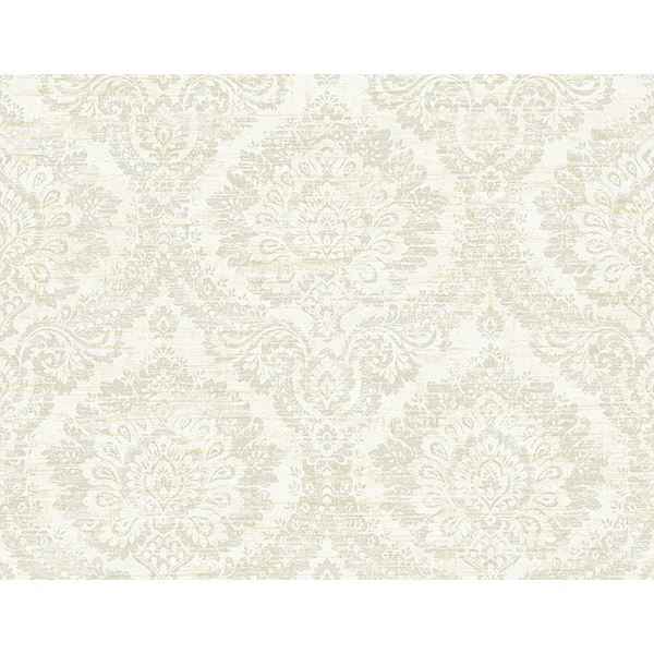 Kauai Taupe Damask Wallpaper - York Wallcoverings - PS41904 - York Wallcoverings Wallpaper