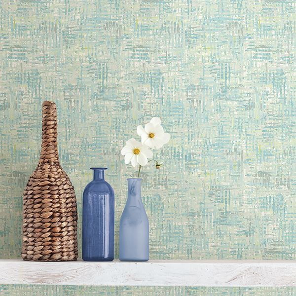 avalon-turquoise-weave-wallpaper-york-wallcoverings-2718-004030 - York Wallcoverings Wallpaper