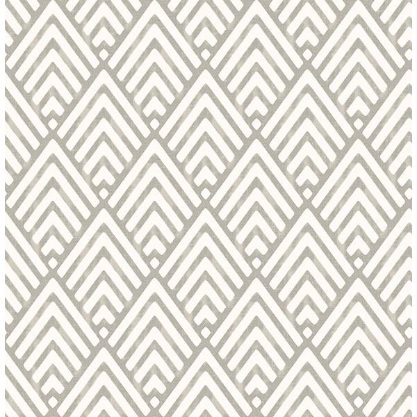 Brewster Wallcovering-Vertex Taupe Diamond Geometric Wallpaper