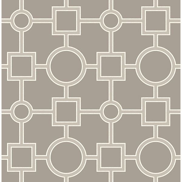 Brewster Wallcovering-Matrix Taupe Geometric Wallpaper