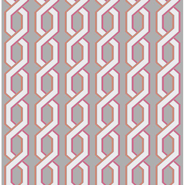 Brewster Wallcovering-Twist Pink Geometric Wallpaper