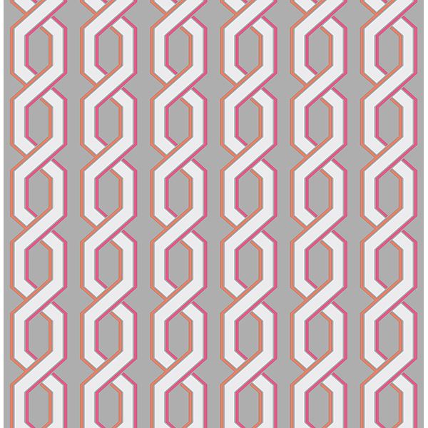 Picture of Twist Pink Geometric Wallpaper