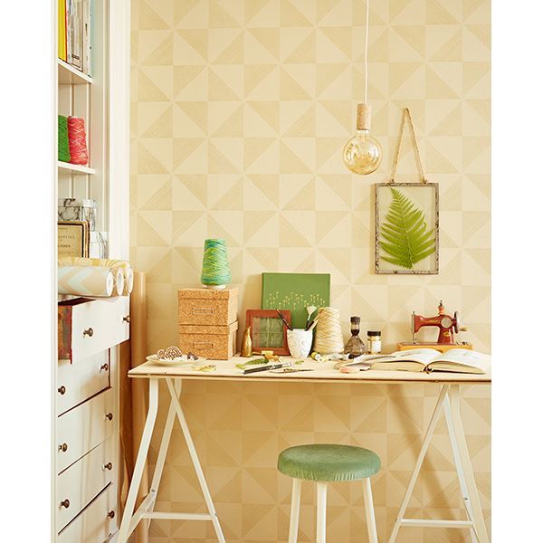 Mont Gold Geometric Wallpaper  | Brewster Wallcovering - The WorkRm