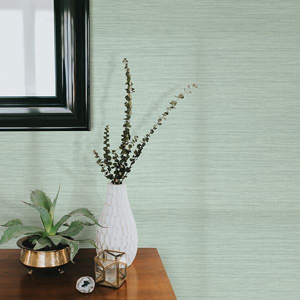 Giana Turquoise Horizontal Silk Wallpaper - Brewster Wallcovering