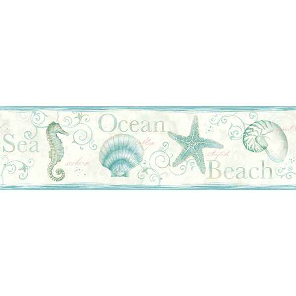 Island Teal Teal Seashells Wallpaper - York Wallcoverings - 3113-53562B - York Wallcoverings Wallpaper