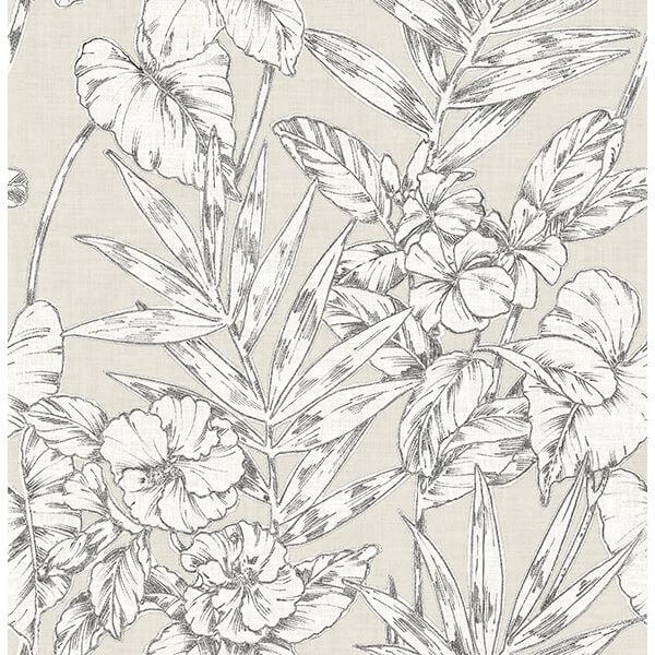 Fiji Beige Floral Wallpaper - York Wallcoverings - 2744-24104 - York Wallcoverings Wallpaper