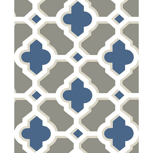 Picture of Lido Navy Quatrefoil Wallpaper