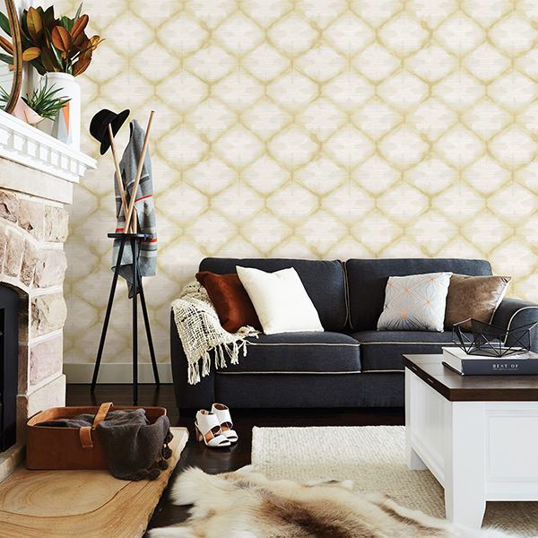 Zanzibar Gold Shibori Wallpaper - Brewster Wallcovering