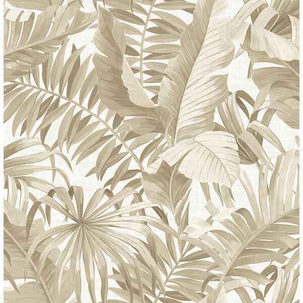 Alfresco Taupe Palm Leaf Wallpaper - York Wallcoverings - 2744-24135 - York Wallcoverings Wallpaper