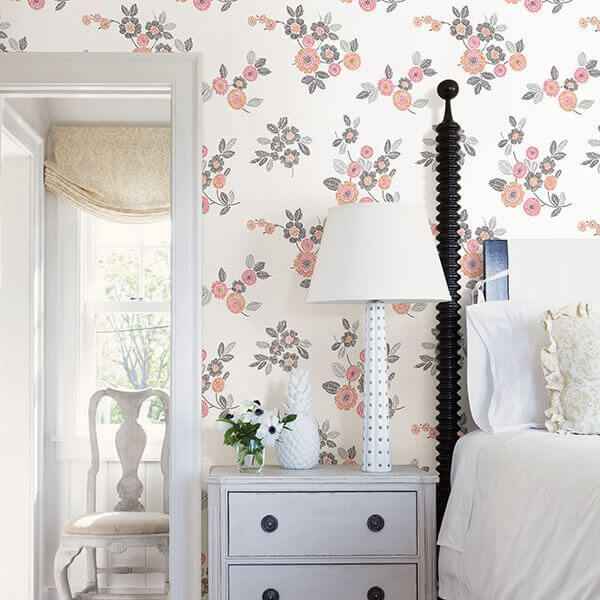 Malaga Pink Floral Wallpaper - York Wallcoverings - 2744-24128 - York Wallcoverings Wallpaper