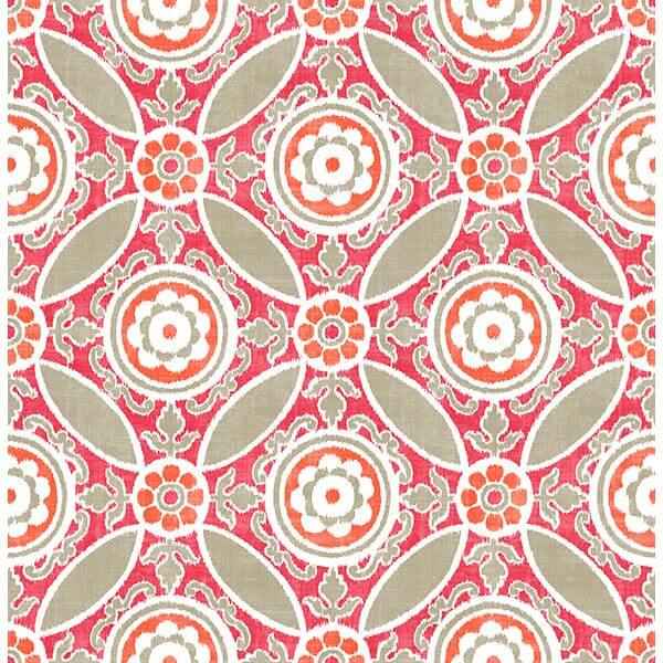 Maya Pink Medallion Wallpaper - York Wallcoverings - 2744-24113