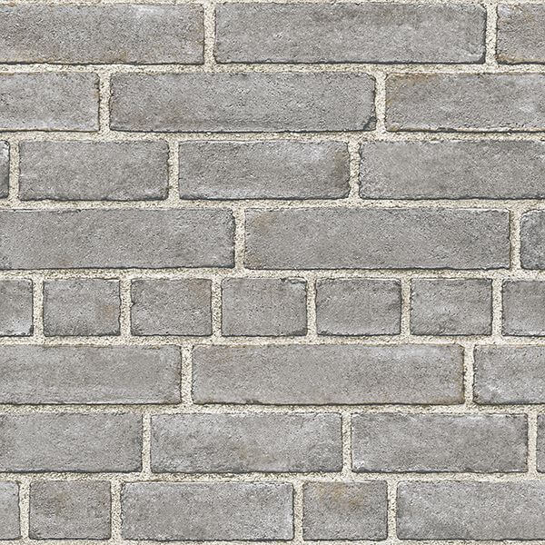 Grey Brick Facade Peel and Stick Wallpaper - York Wallcoverings - NU2236 - York Wallcoverings Wallpaper