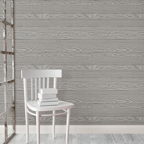 Grey Salvaged Wood Peel and Stick Wallpaper - York Wallcoverings - NU2240 - York Wallcoverings Wallpaper