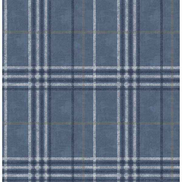 Rockefeller Navy Plaid Wallpaper - York Wallcoverings - 3114-003311