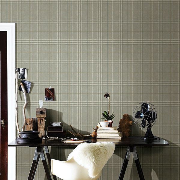 Rockefeller Sage Plaid Wallpaper - York Wallcoverings - 3114-003316 - York Wallcoverings Wallpaper