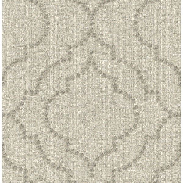 Brewster Wallcovering-Broadway Taupe Quatrefoil