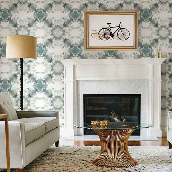 Mysterious Teal Abstract Wallpaper - York Wallcoverings - 2763-24211 - York Wallcoverings Wallpaper