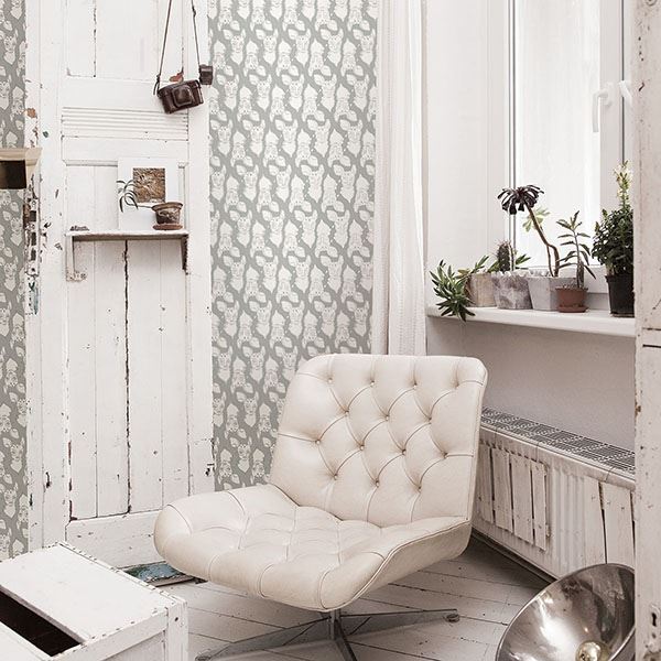 Oh Deer Grey Animal Wallpaper - Brewster Wallcovering