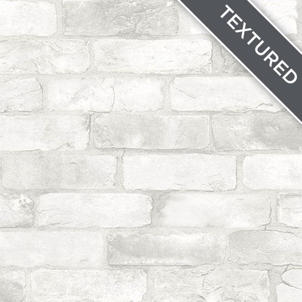 Loft White Brick Peel Stick Wallpaper - York Wallcoverings - NU2218 - York Wallcoverings Wallpaper