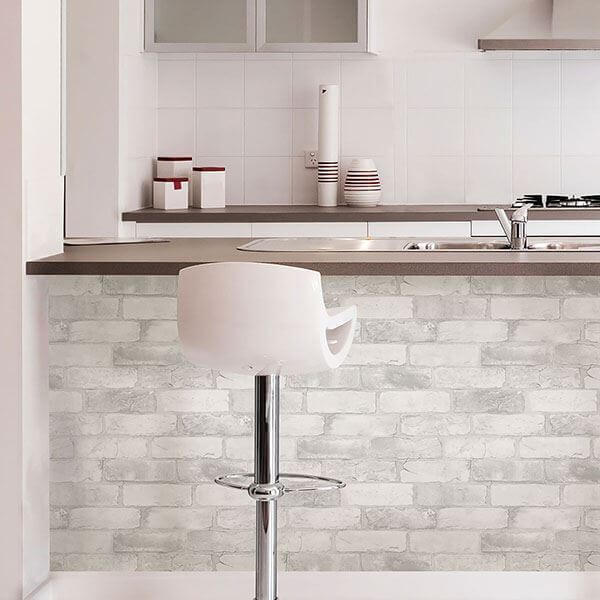 Loft White Brick Peel Stick Wallpaper - York Wallcoverings - NU2218 - York Wallcoverings Wallpaper